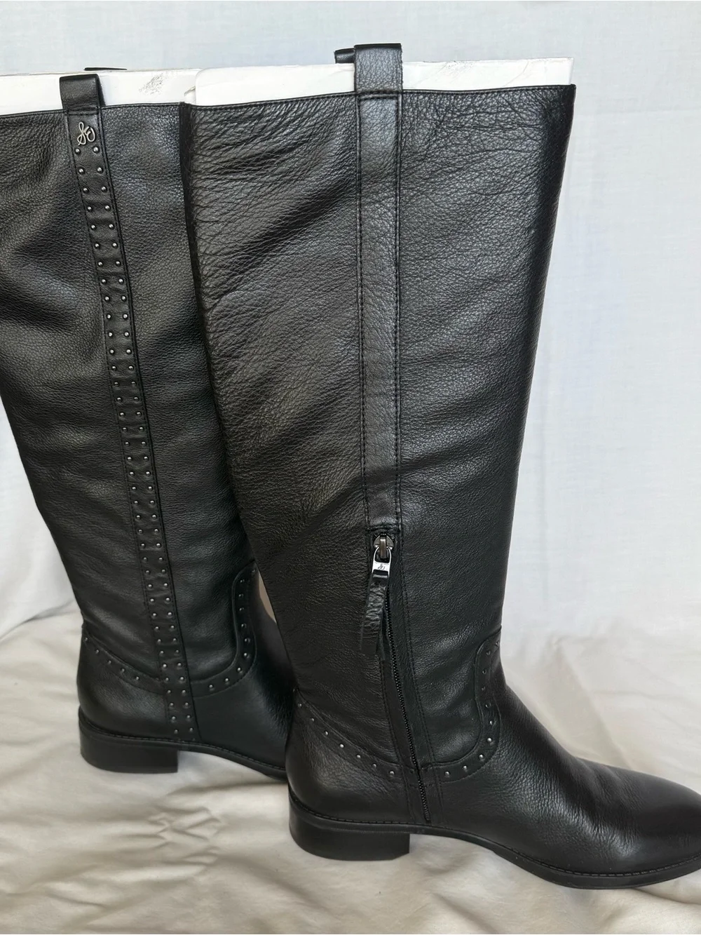 Sam Edelman Prina Studded Leather Riding Boots Size 7.5